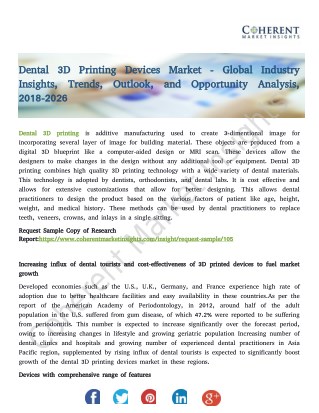 Dental 3D Printing Devices Market - Global Industry Insights, Trends, Outlook, and Opportunity Analysis, 2018-2026