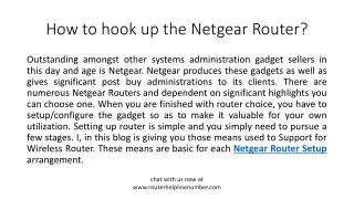 How to hook up the Netgear Router?