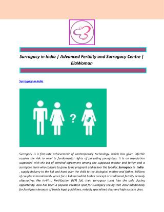 Surrogacy in India | Advanced Fertility and Surrogacy Centre | ElaWoman