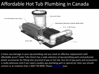 Affordable Hot Tub Plumbing in Canada