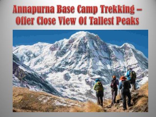 Annapurna Base Camp Trekking – Offer Close View Of Tallest Peaks