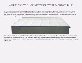 4 REASONS TO SHOP NECTAR’S CYBER MONDAY SALE