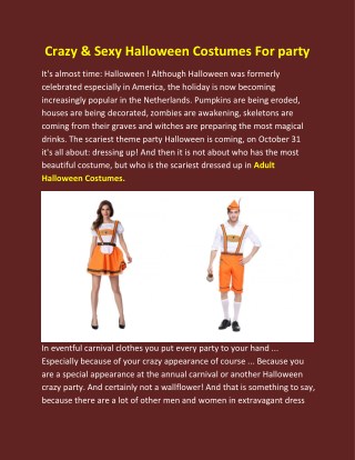 Crazy & Sexy Halloween Costumes For party