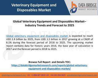 Global Veterinary Equipment and Disposables Market– Industry Trends and Forecast to 2025