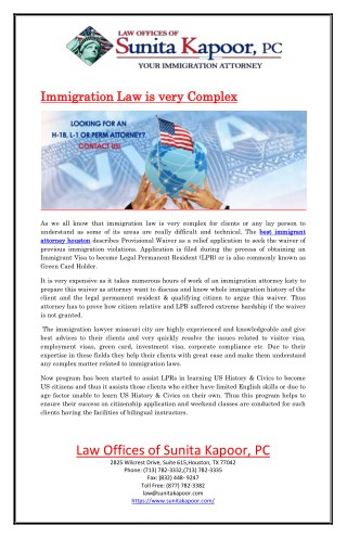 Immigration Law is very Complex