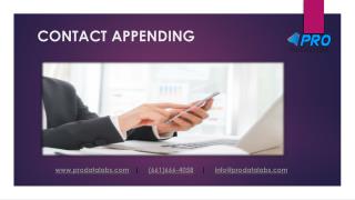 Contact Appending | Contact Appending Service | Contact Append
