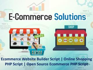 Online Shopping PHP Script | Open Source Ecommerce PHP Script