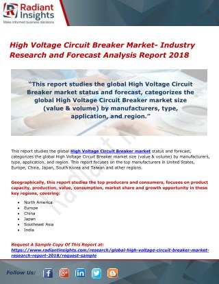 High Voltage Circuit Breaker Market- Industry Research and Forecast Analysis Report 2018