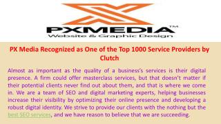 PX Media Recognized as One of the Top 1000 Service Providers by Clutch