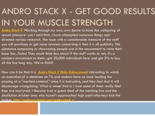 Andro Stack X - Improve Your Stamina Level