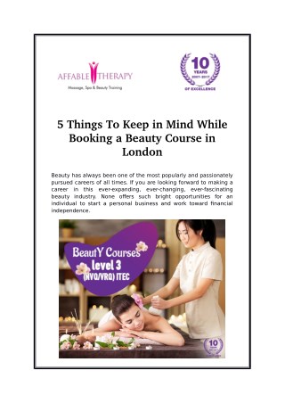 5 Things To Keep in Mind While Booking a Beauty Course in London