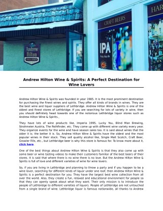 Andrew Hilton Wine & Spirits