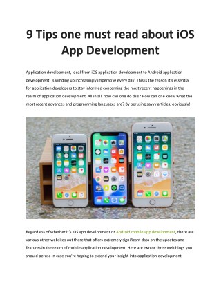 9 Tips one must read about iOS App Development