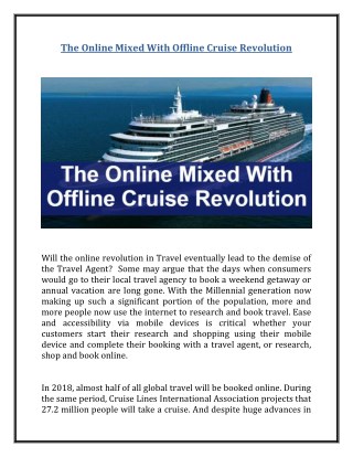 The Online Mixed With Offline Cruise Revolution