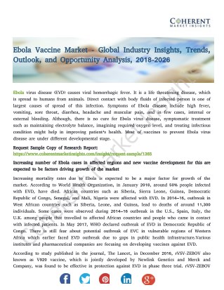 Ebola Vaccine Market - Global Industry Insights, Trends, Outlook, and Opportunity Analysis, 2018-2026