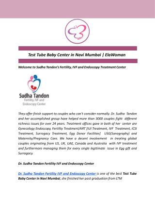Test Tube Baby Center in Navi Mumbai | ElaWoman