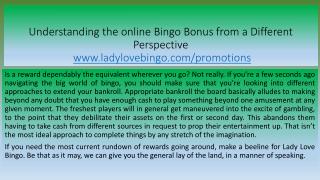 Understanding the online Bingo Bonus from a Different Perspective