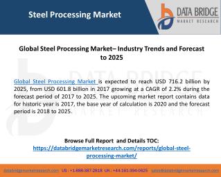 Global Steel Processing Market– Industry Trends and Forecast to 2025