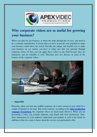 Why corporate videos are so useful for growing your business?