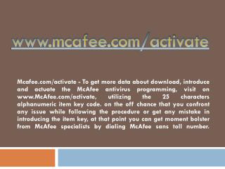 MCAFEE.COM/ACTIVATE- MCAFEE ANTIVIRUS PRODUCT ONLINE