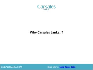 Why Carsales Lanka..?