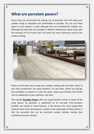 What are porcelain pavers?