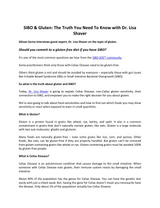 SIBO & Gluten: The Truth You Need To Know with Dr. Lisa Shaver