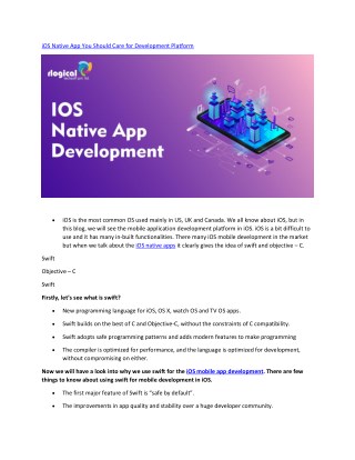 iOS Native App You Should Care for Development Platform