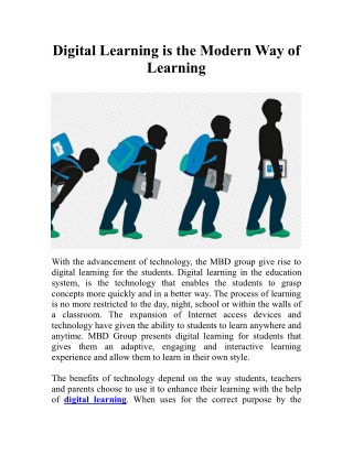 Digital Learning is the Modern Way of Learning