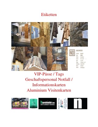 Aluminium Etiketten-Aluminium VIP-Pässe