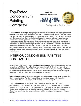 Professional Interior Condo Painters in Toronto