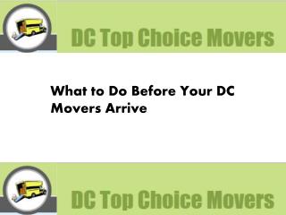 What to Do Before Your DC Movers Arrive