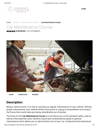 Car Maintenance Course - Course Gate