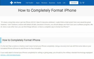 How to Completely Format an iPhone to Before Selling