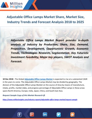 Adjustable Office Lamps Market Share, Market Size, Industry Trends and Forecast Analysis 2018 to 2025