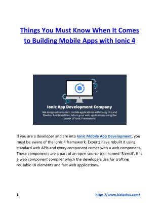 Things You Must Know When It Comes to Building Mobile Apps with Ionic 4