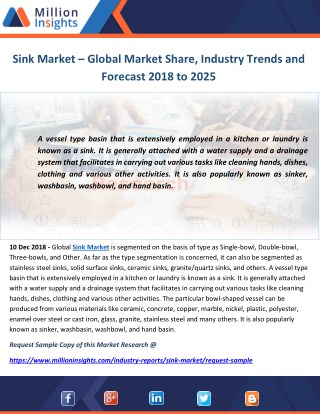 Sink Market Share, Industry Trends and Forecast 2018 to 2025