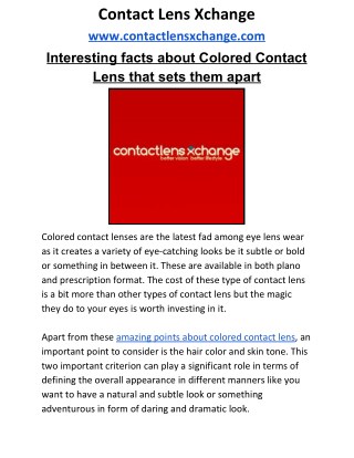 Surprising Facts about Colored Contact Lenses