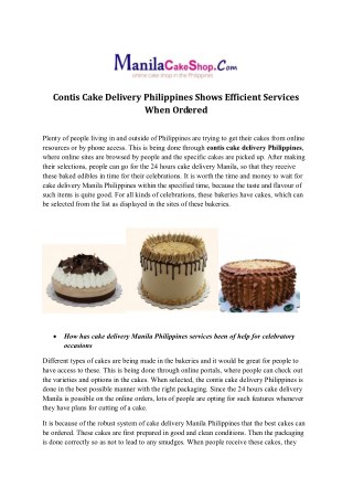 contis cake delivery philippines