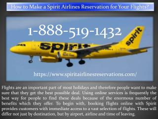 How to Make a Spirit Airlines Reservation for Your Flights?