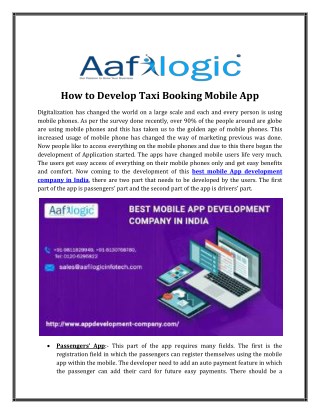 How to Develop Taxi Booking Mobile App