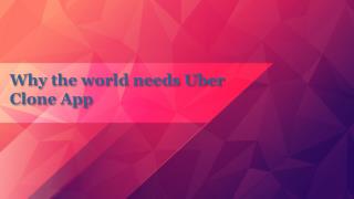 Why the world needs uber clone app
