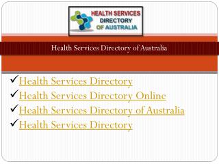 Health Services Directory