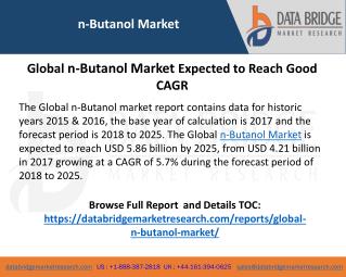 n-Butanol Market Type, Component, End User, Key Vendors and Geography