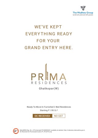 Prima Residences - 2 BHK Furnished Apartments in Ghatkopar West