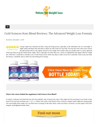 Gold Sciences Keto Blend Review | The Best New Way To Lose Weight?