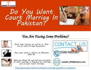 Court Marriage Lawyer In Lahore