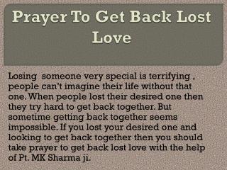 Prayers to get back Lost Love