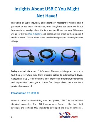 Insights About USB C You Might Not Have!