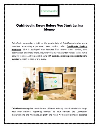 Quickbooks Errors Before You Start Losing Money-Quickbook Enterprises Customer Supports